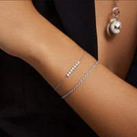 Ania Haie Sterling Silver Bezel Set Cubic Zirconia Bracelet