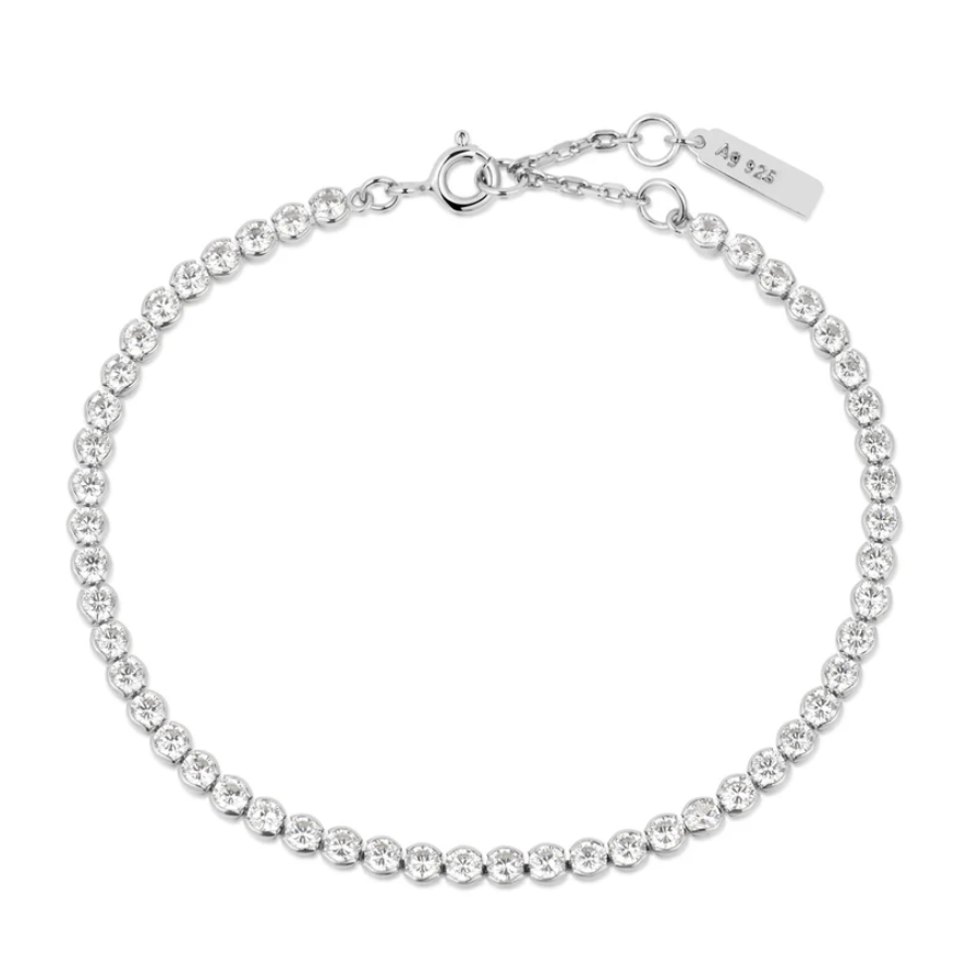 Ania Haie Sterling Silver Row Bezel Set Bracelet