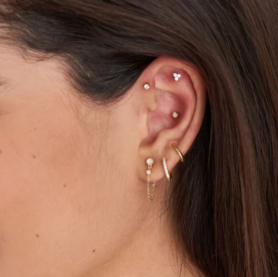 Ania Haie 14Kt Gold Overlay Smooth 10mm Mini Huggie Hoop Earrings