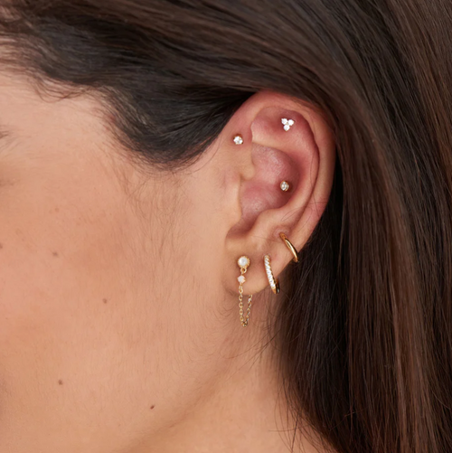 Ania Haie 14Kt Gold Overlay Sparkle Huggie Hoop Earrings