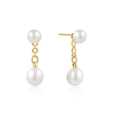 Ania Haie 14Kt Gold Overlay Freshwater Pearl Stud Ear Jackets