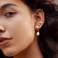 Ania Haie 14Kt Gold Overlay Freshwater Pearl Stud Ear Jackets