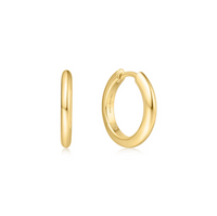 Ania Haie 14Kt Gold Overlay Tube Small 12mm Huggie Hoop Earrings