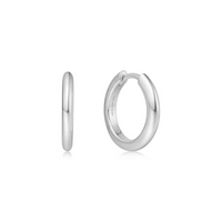 Ania Haie Sterling Silver Tube Small 12mm Huggie Hoop Earrings