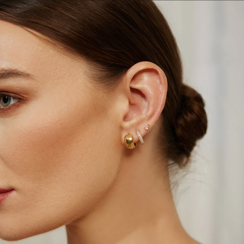 Ania Haie 14kt Gold Overlay Chubby Small Huggie Hoop Earrings