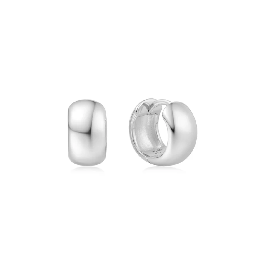 Ania Haie Sterling Silver Chubby Small Huggie Hoop Earrings