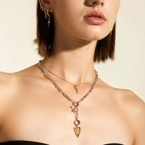 Ania Haie Gold Overlay Mini Link Charm Chain Necklace