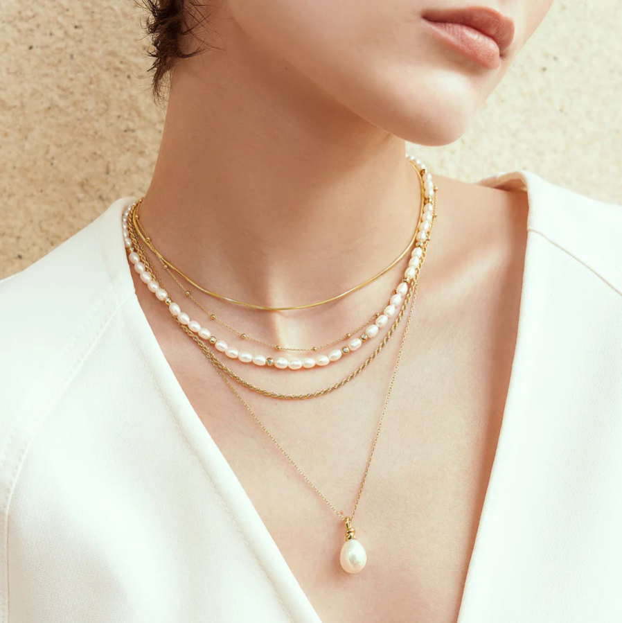 Ania Haie Gold Overlay Freshwater Pearl Pendant Necklace