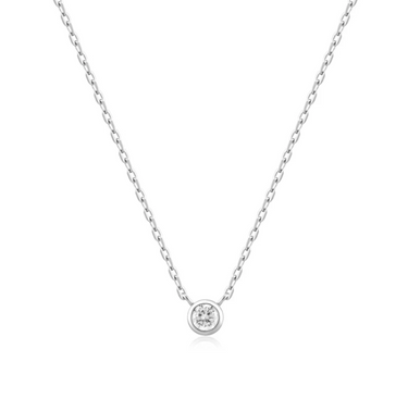 Ania Haie Sterling Silver Round Solitaire Cubic Zirconia Necklace