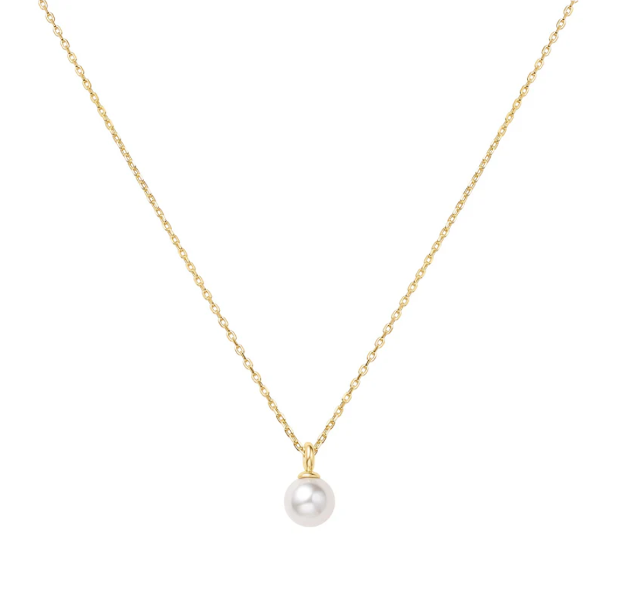 Ania Haie Gold Overlay Shell Pearl Drop Pendant Necklace