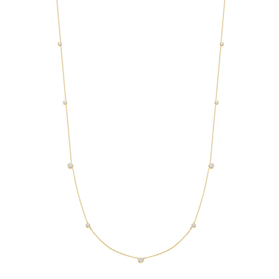 Ania Haie 14Kt Gold Overlay Bezel Cubic Zirconia Station Necklace