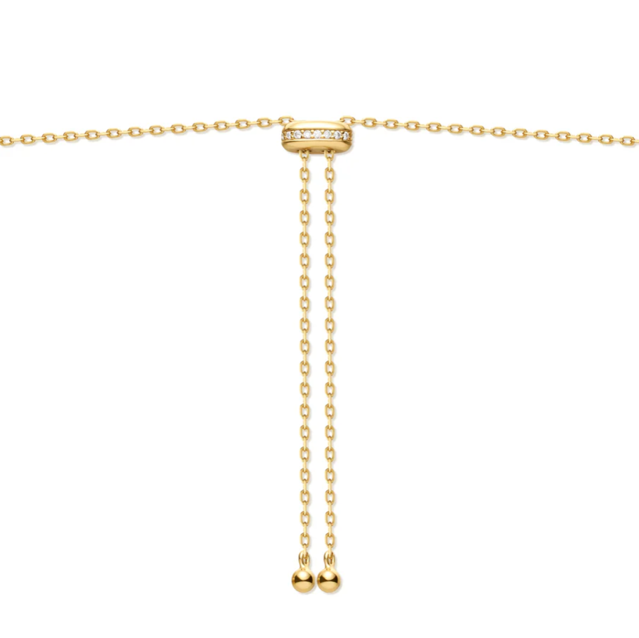 Ania Haie 14Kt Gold Overlay Bezel Cubic Zirconia Station Necklace