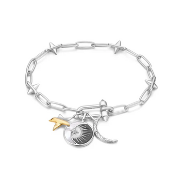 Ania Haie Eclipse Charm in Sterling Silver with Mother of Pearl, Cubic Zirconia and Enamel
