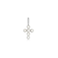 Ania Haie Sterling Silver Shell Pearl Cross Charm