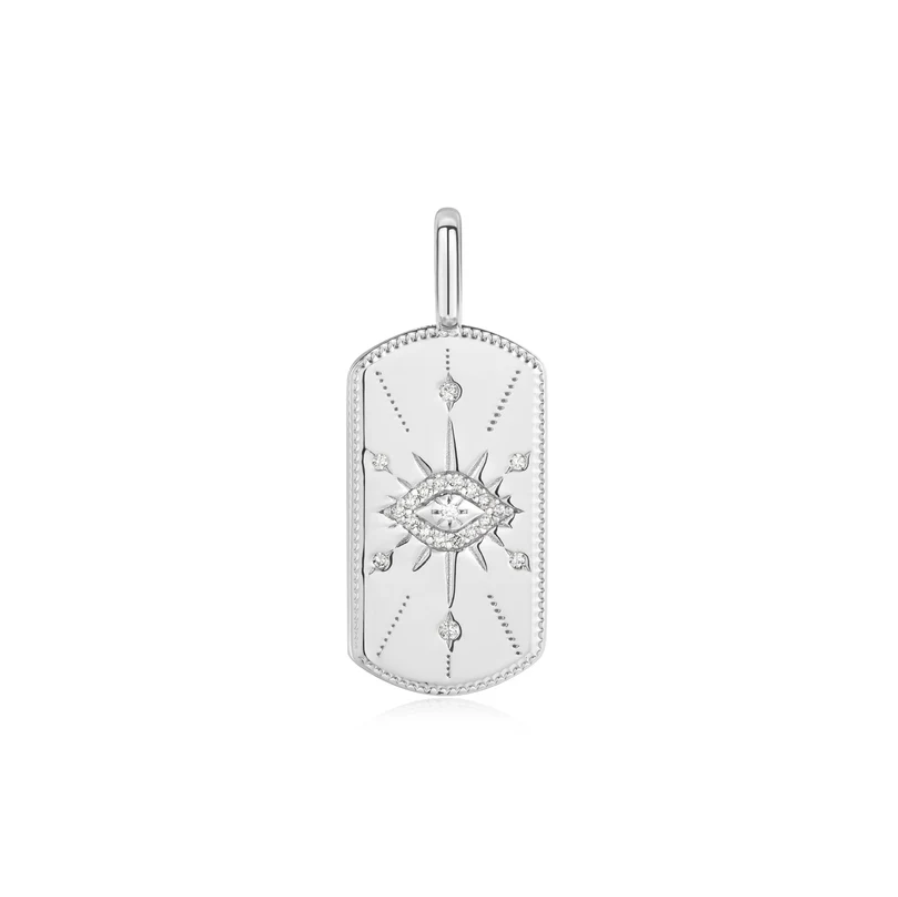 Ania Haie Sterling Silver Evil Eye Tag Charm