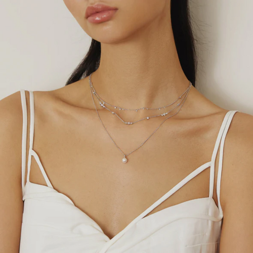 Ania Haie Sterling Silver Shell Pearl Drop Pendant Necklace