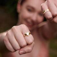 Ania Haie Gold Overaly Love Signet Heart Ring