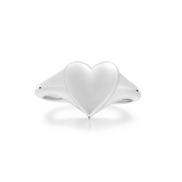 Ania Haie Love Signet Heart Ring in Sterling Silver
