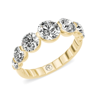My Caroline 14Kt Yellow Gold Graduated Ring With 2cttw Natural Diamonds
