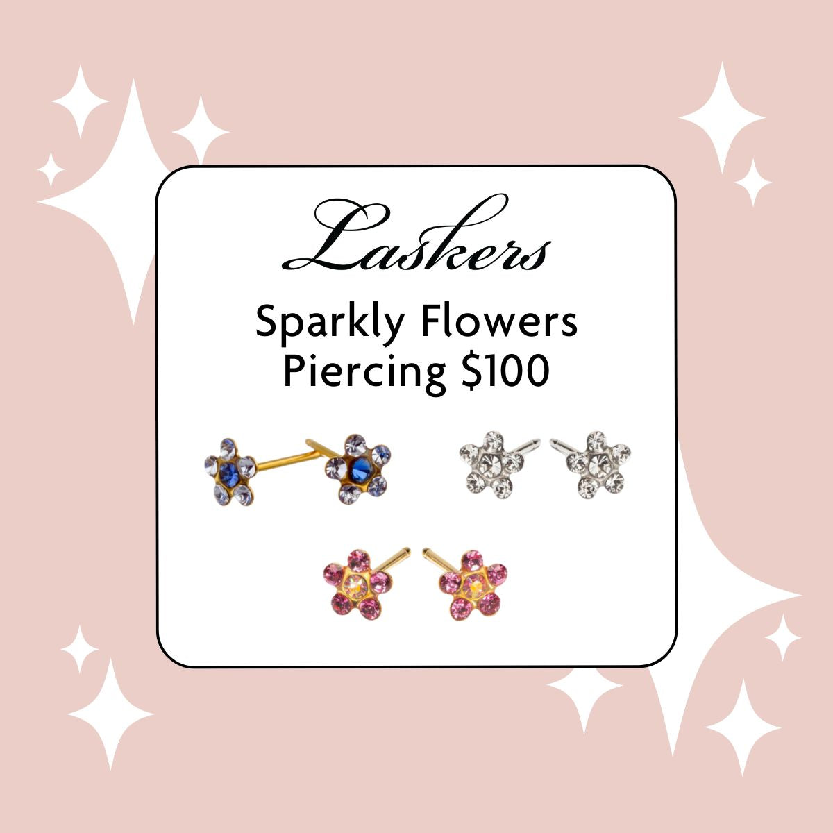 Sparkly Flower Ear Piercing Package