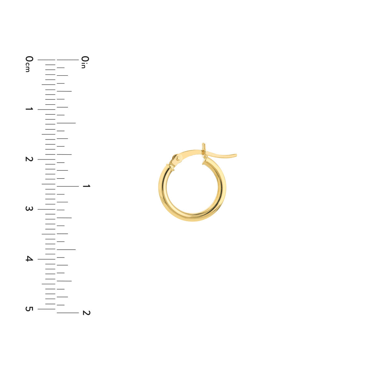 10Kt Yellow Gold 2x15mm Round Hoop Earrings