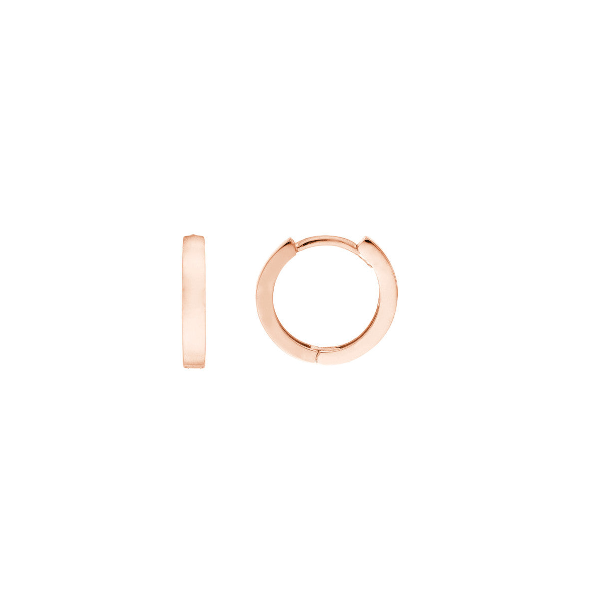 14Kt Rose Gold Petite Round Hoop Earrings