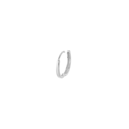 14Kt White Gold 14mm Round Huggie Hoop Earrings
