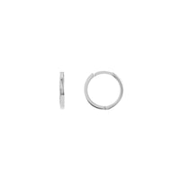 14Kt White Gold 14mm Round Huggie Hoop Earrings