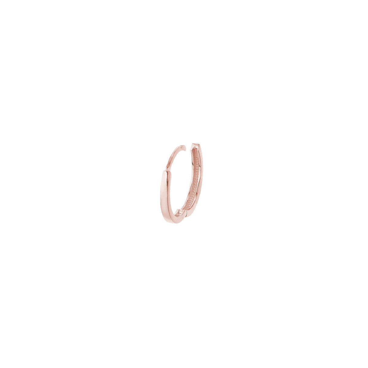 14Kt Rose Gold 14mm Round Huggie Hoop Earrings