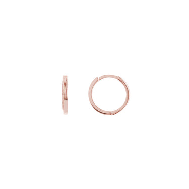 14Kt Rose Gold 14mm Round Huggie Hoop Earrings