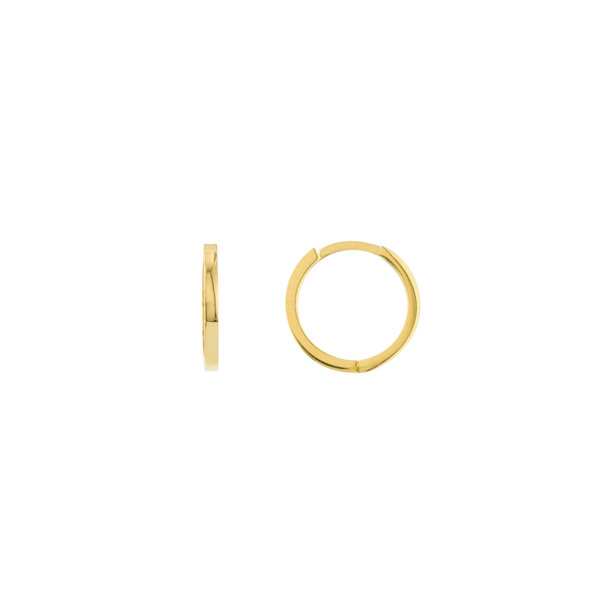 14Kt Yellow Gold Round Huggie Hoop Earrings