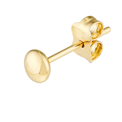 14Kt Yellow Gold Flat Round Pebble Stud Earrings