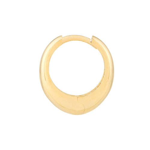 14KT Yellow Gold Oval Huggie Hoop Earrings