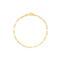 14Kt Yellow Gold Fancy Long Link Box Chain Bracelet