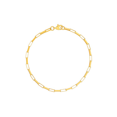 14Kt Yellow Gold Fancy Long Link Box Chain Bracelet