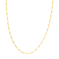 14Kt Yellow Gold 18" Fancy Long Link Box Chain Necklace