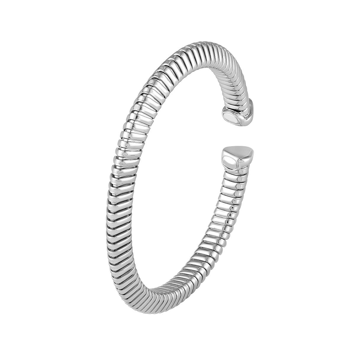 Sterling Silver 6mm Tubogas Open Domed Bangle