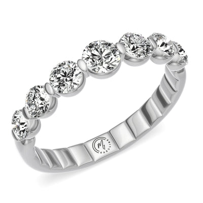 My Caroline 14Kt White Gold Graduated Ring With  .76cttw Natural Diamonds