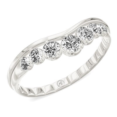 My Caroline 14Kt White Gold Graduated Curved Band