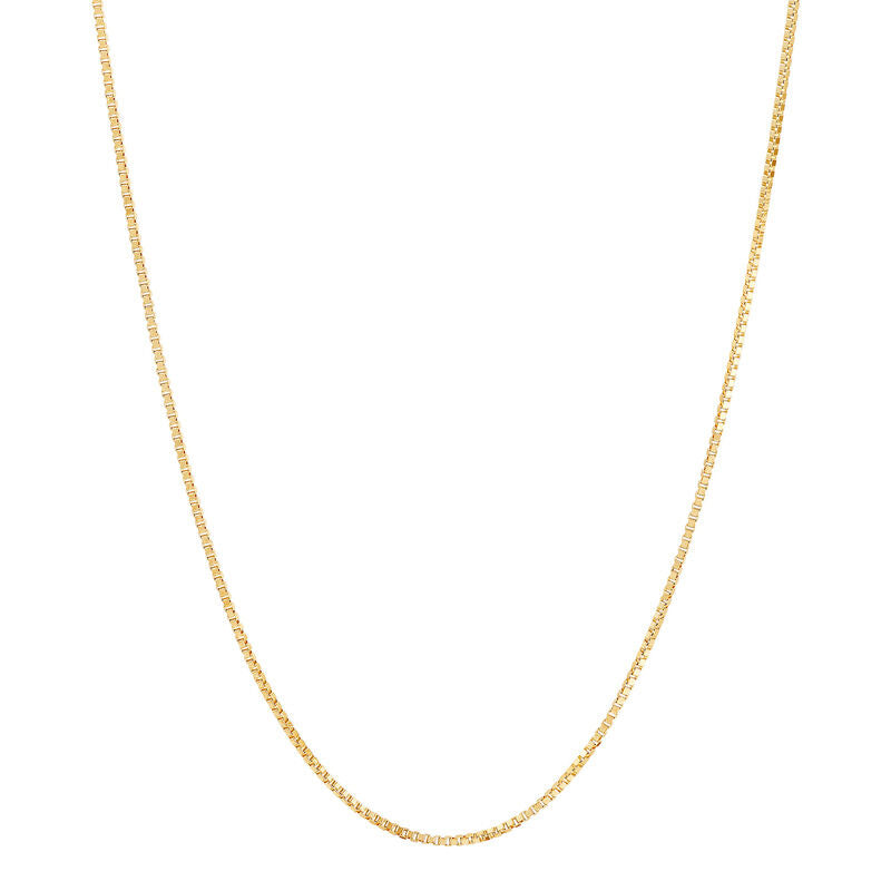 14Kt Yellow Gold 0.55mm 18" Solid Box Chain Necklace