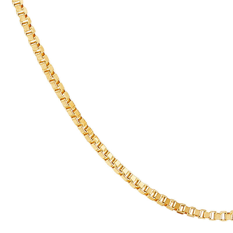 14Kt Yellow Gold 0.55mm 18" Solid Box Chain Necklace