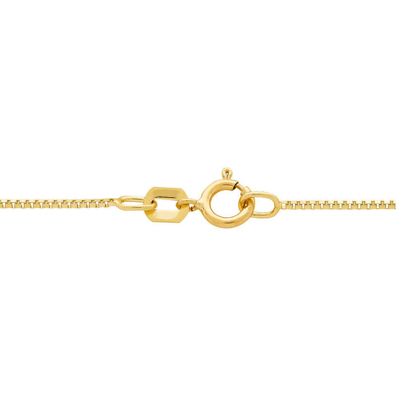 14Kt Yellow Gold 0.76mm 18" Solid Box Chain Necklace