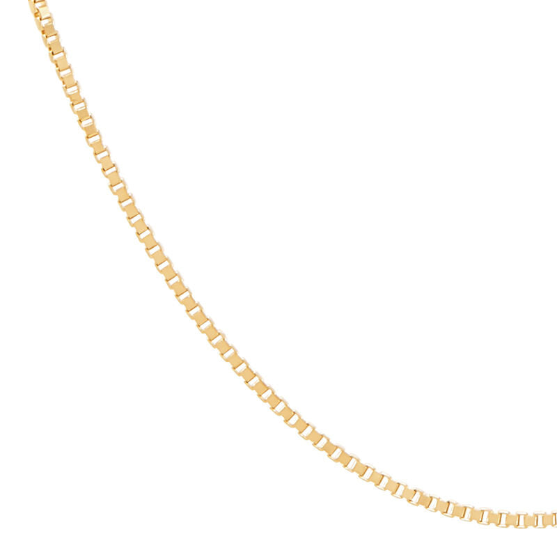 14Kt Yellow Gold 0.76mm 18" Solid Box Chain Necklace
