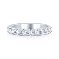 14Kt White Gold Prong Set Wedding Ring With .75cttw Natural Diamonds