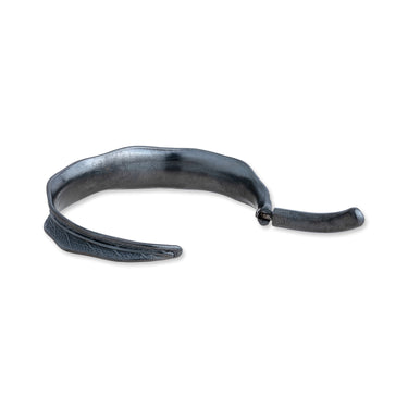 Lika Behar Oxidized Sterling Silver 0.41cttw Diamond Willow Open Cuff Bracelet