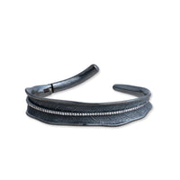 Lika Behar Oxidized Sterling Silver Diamond "Willow" Open Cuff Bracelet