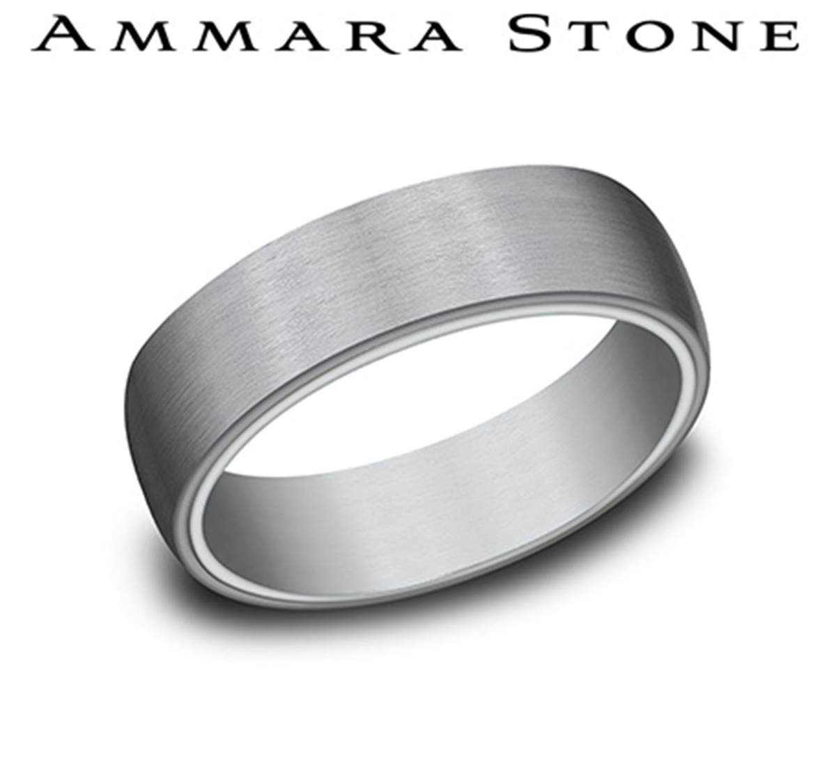 Tantalum  14Kt Gray Ammara Stone Band