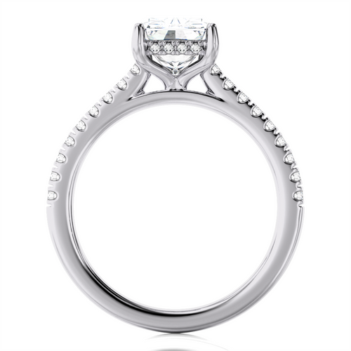 Lasker's Big Rocks Lab-Grown Diamond Collection Hidden Halo Ring in 14Kt White Gold with 3.09ct  Radiant Cut Center  Diamond