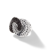 John Hardy Silver Carved Spinel Sapphire Ring