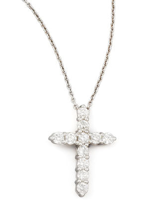 Roberto Coin 18Kt White Gold 0.46cttw Diamond Cross Pendant